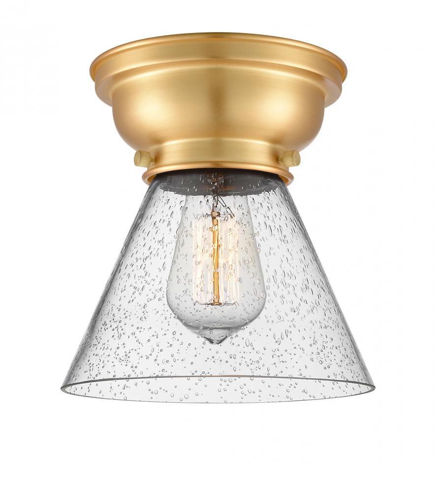 Cone - 1 Light - 8 inch - Satin Gold - Flush Mount