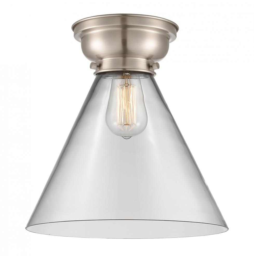 Cone - 1 Light - 12 inch - Brushed Satin Nickel - Flush Mount