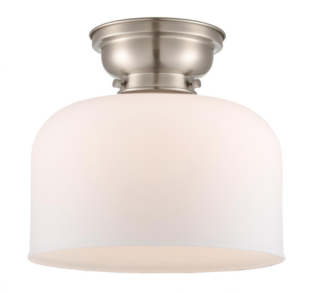 Bell - 1 Light - 12 inch - Brushed Satin Nickel - Flush Mount