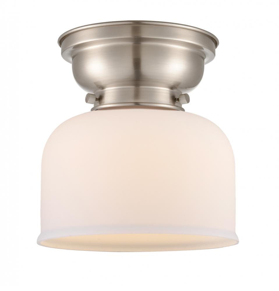 Bell - 1 Light - 8 inch - Brushed Satin Nickel - Flush Mount