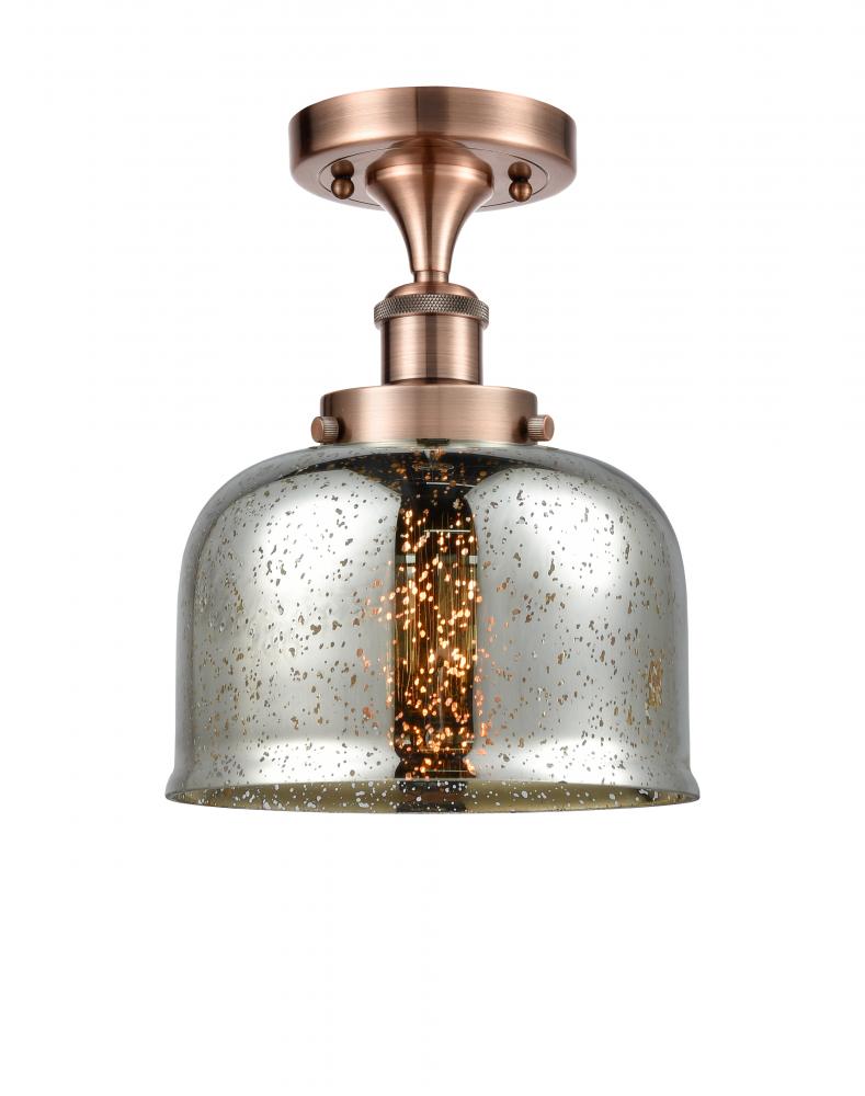 Bell - 1 Light - 8 inch - Antique Copper - Semi-Flush Mount