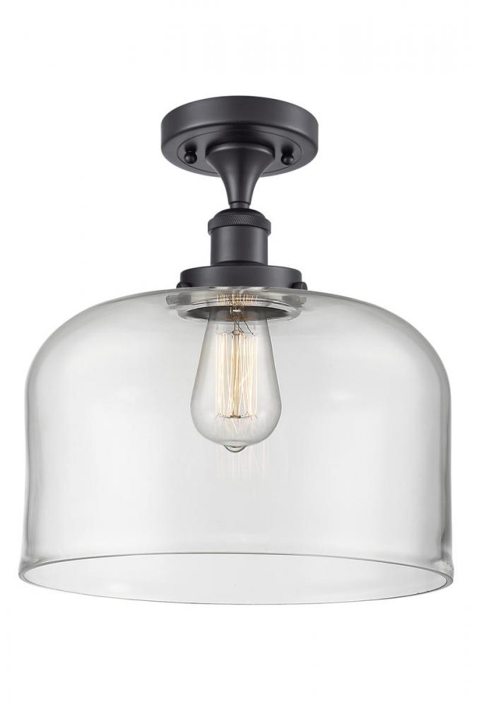 Bell - 1 Light - 12 inch - Matte Black - Semi-Flush Mount