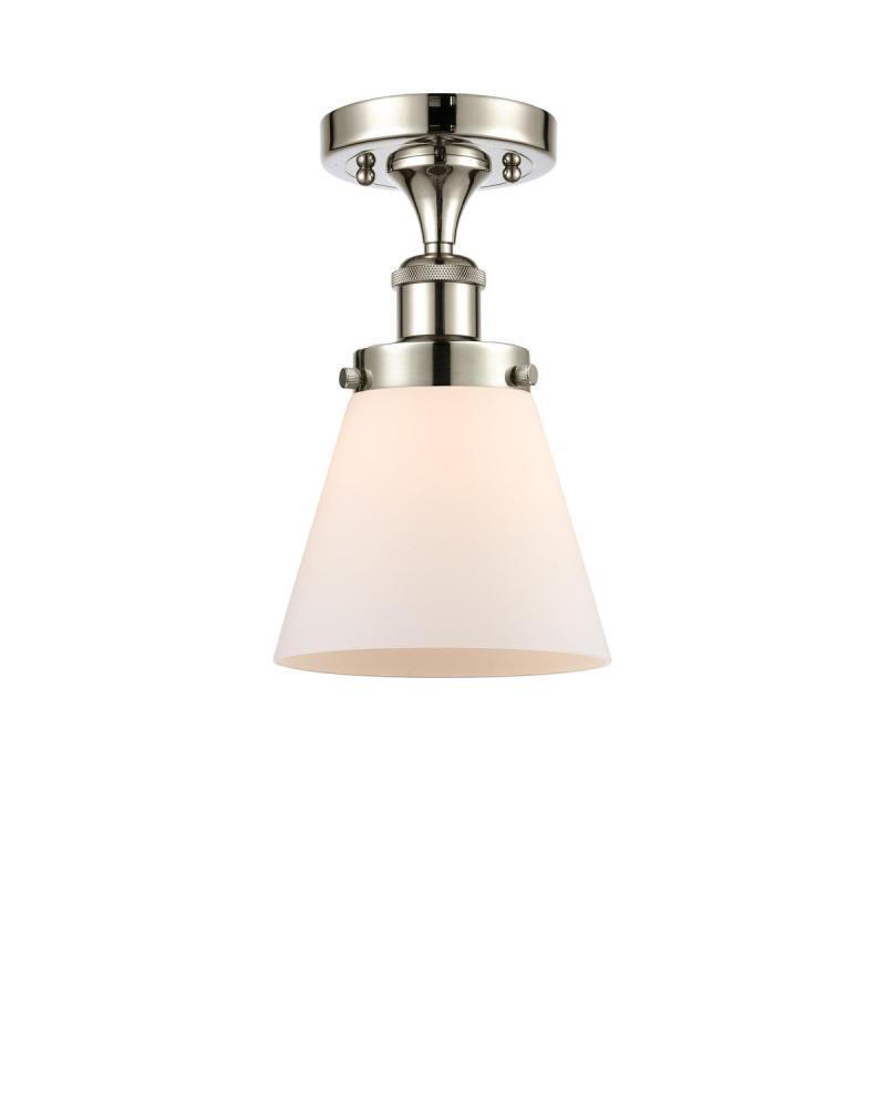 Cone - 1 Light - 6 inch - Polished Nickel - Semi-Flush Mount