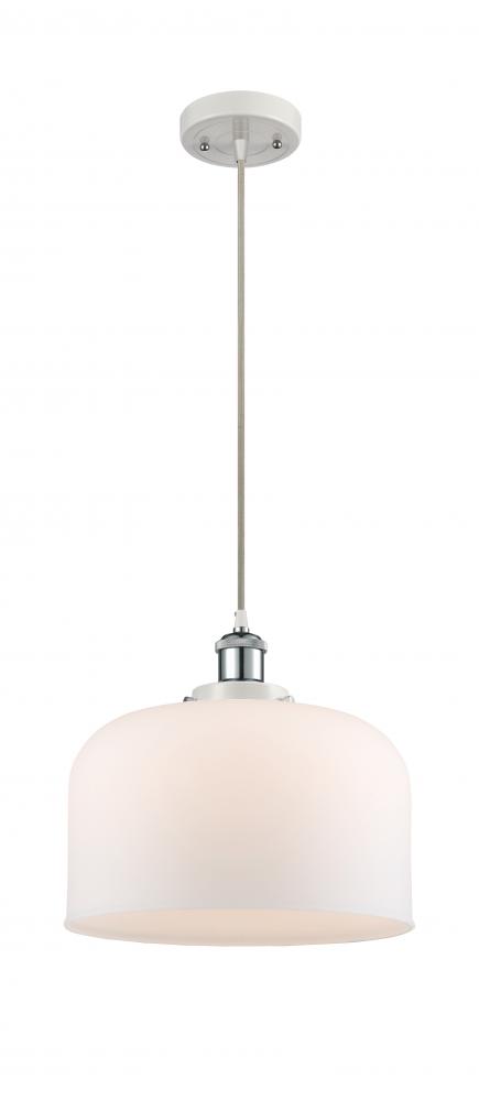 Bell - 1 Light - 12 inch - White Polished Chrome - Cord hung - Mini Pendant