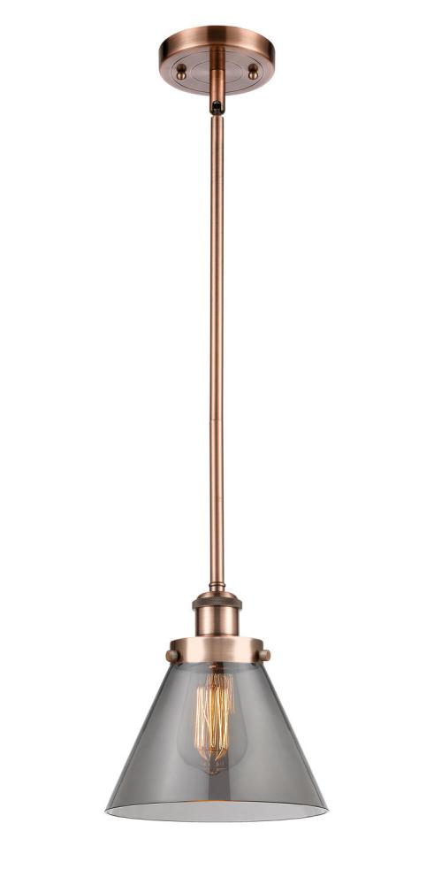 Cone - 1 Light - 8 inch - Antique Copper - Mini Pendant