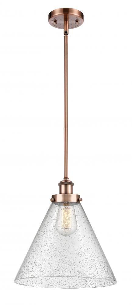 Cone - 1 Light - 12 inch - Antique Copper - Mini Pendant