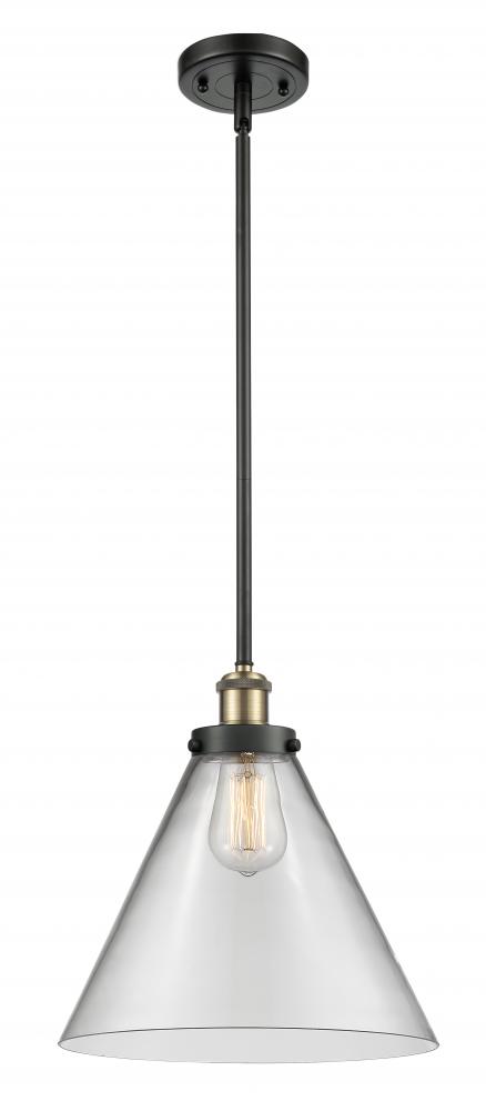 Cone - 1 Light - 12 inch - Black Antique Brass - Mini Pendant