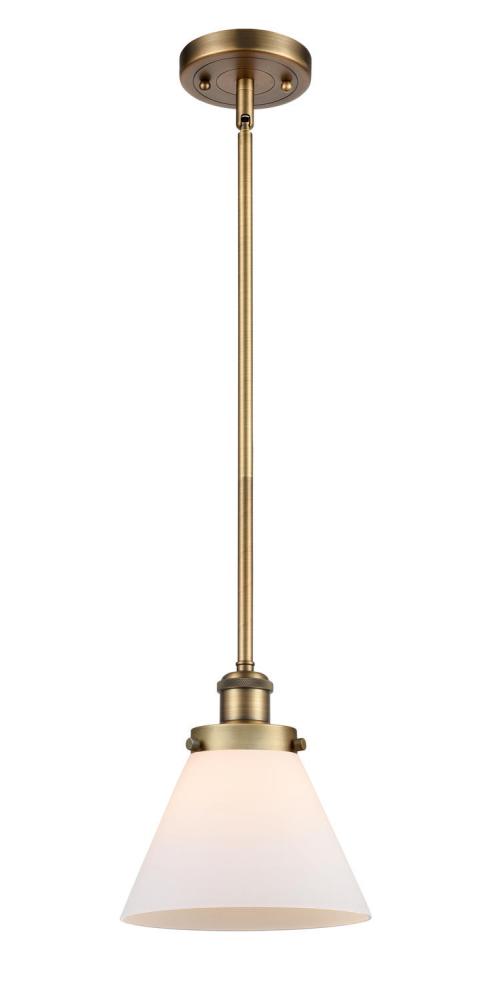 Cone - 1 Light - 8 inch - Brushed Brass - Mini Pendant