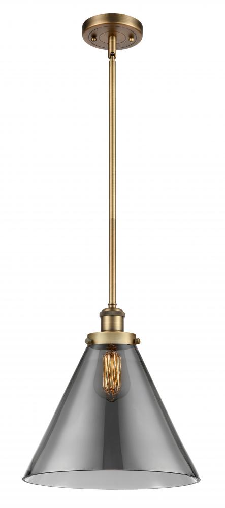 Cone - 1 Light - 12 inch - Brushed Brass - Mini Pendant