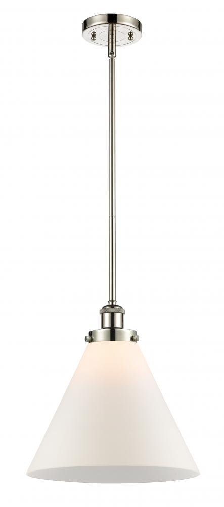 Cone - 1 Light - 12 inch - Polished Nickel - Mini Pendant