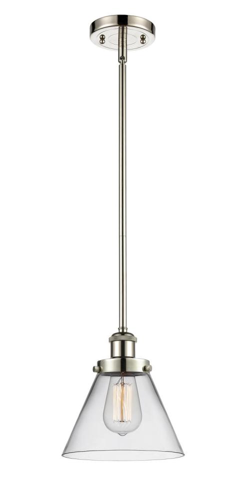 Cone - 1 Light - 8 inch - Polished Nickel - Mini Pendant