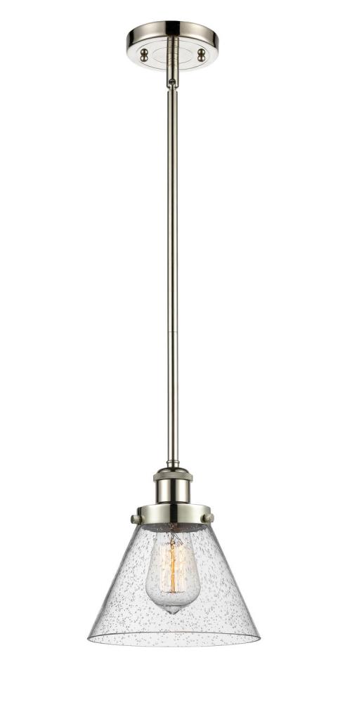 Cone - 1 Light - 8 inch - Polished Nickel - Mini Pendant