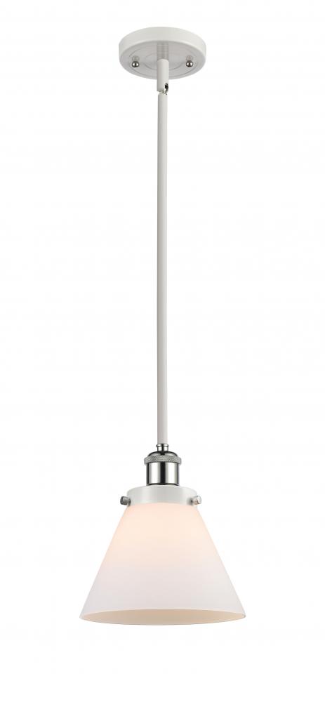 Cone - 1 Light - 8 inch - White Polished Chrome - Mini Pendant