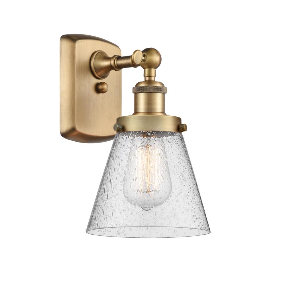 Cone - 1 Light - 6 inch - Brushed Brass - Sconce