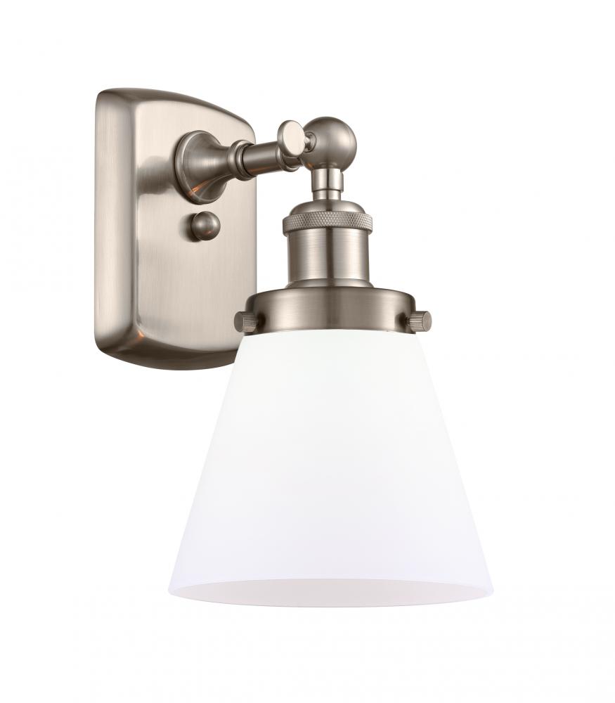 Cone - 1 Light - 6 inch - Brushed Satin Nickel - Sconce