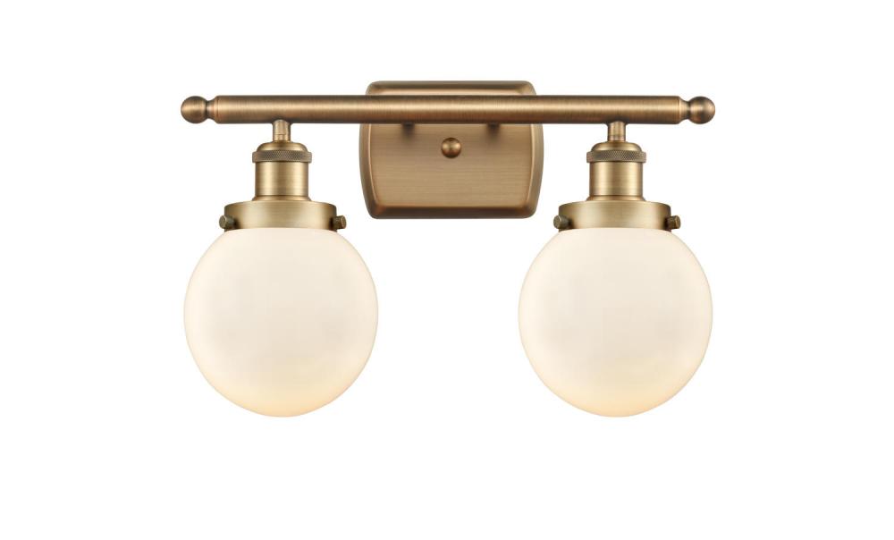 Beacon - 2 Light - 16 inch - Brushed Brass - Bath Vanity Light