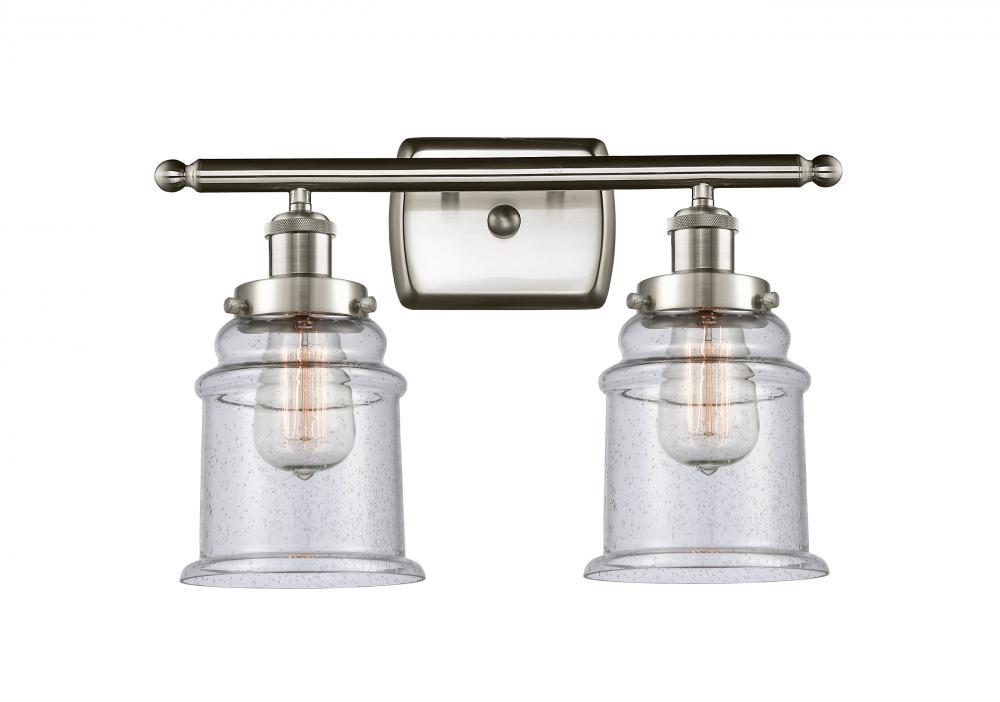 Canton - 2 Light - 16 inch - Brushed Satin Nickel - Bath Vanity Light