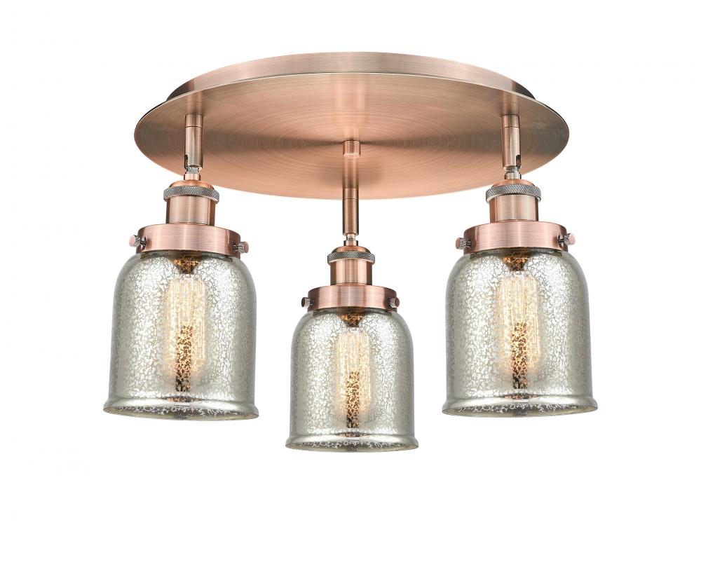 Cone - 3 Light - 17 inch - Antique Copper - Flush Mount