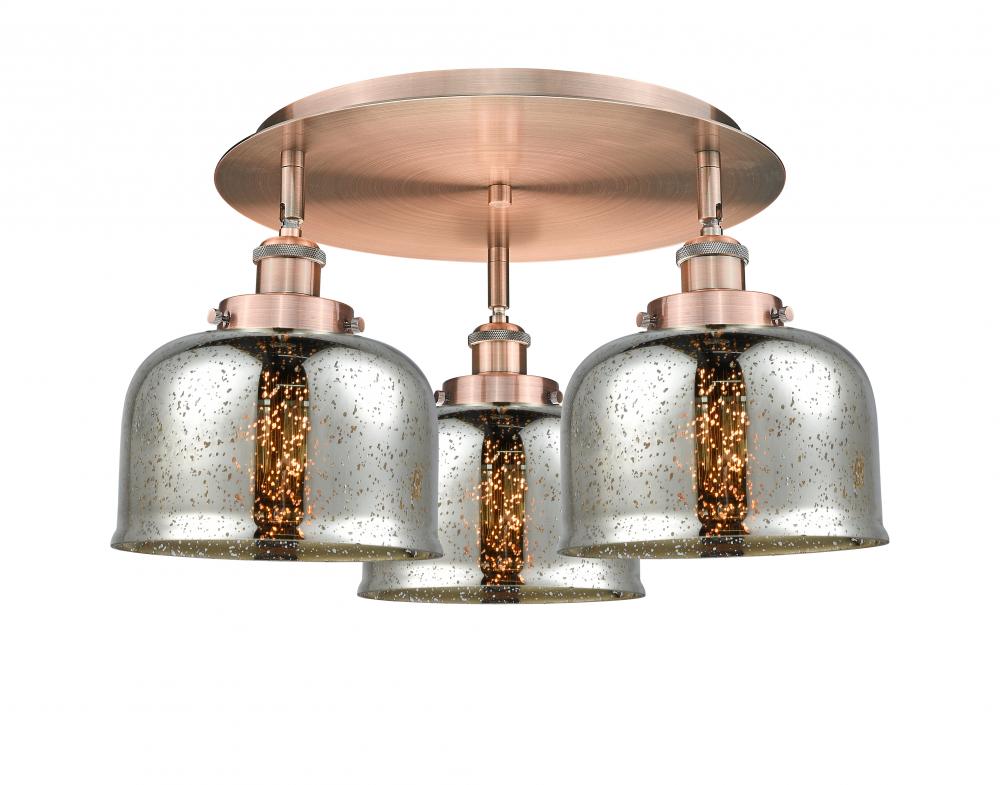 Cone - 3 Light - 20 inch - Antique Copper - Flush Mount