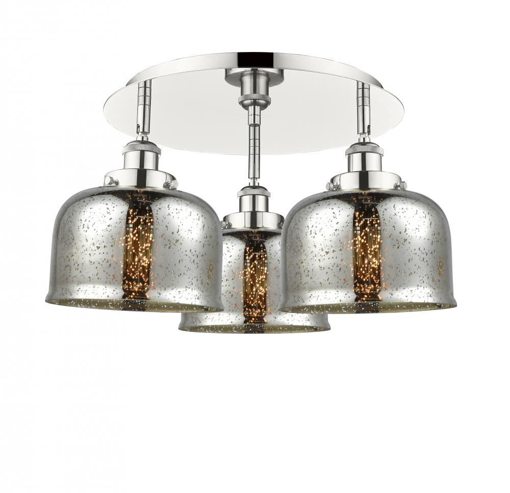 Cone - 3 Light - 20 inch - Polished Nickel - Flush Mount