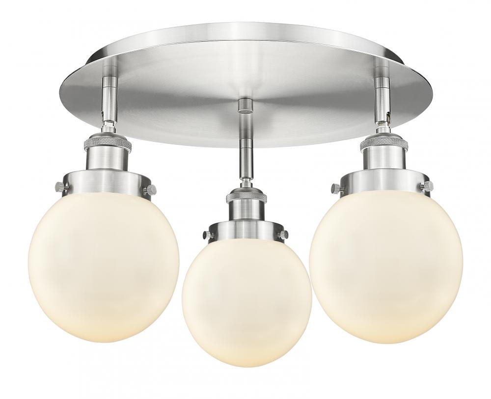 Beacon - 3 Light - 18 inch - Satin Nickel - Flush Mount