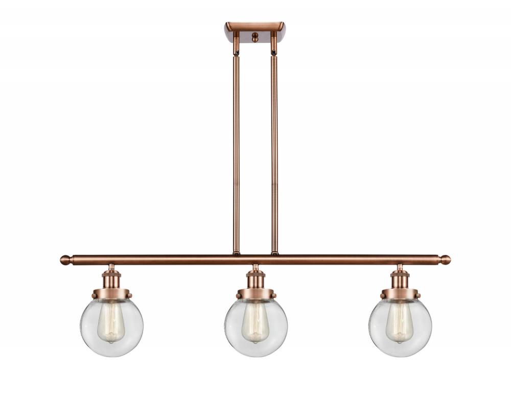 Beacon - 3 Light - 36 inch - Antique Copper - Stem Hung - Island Light