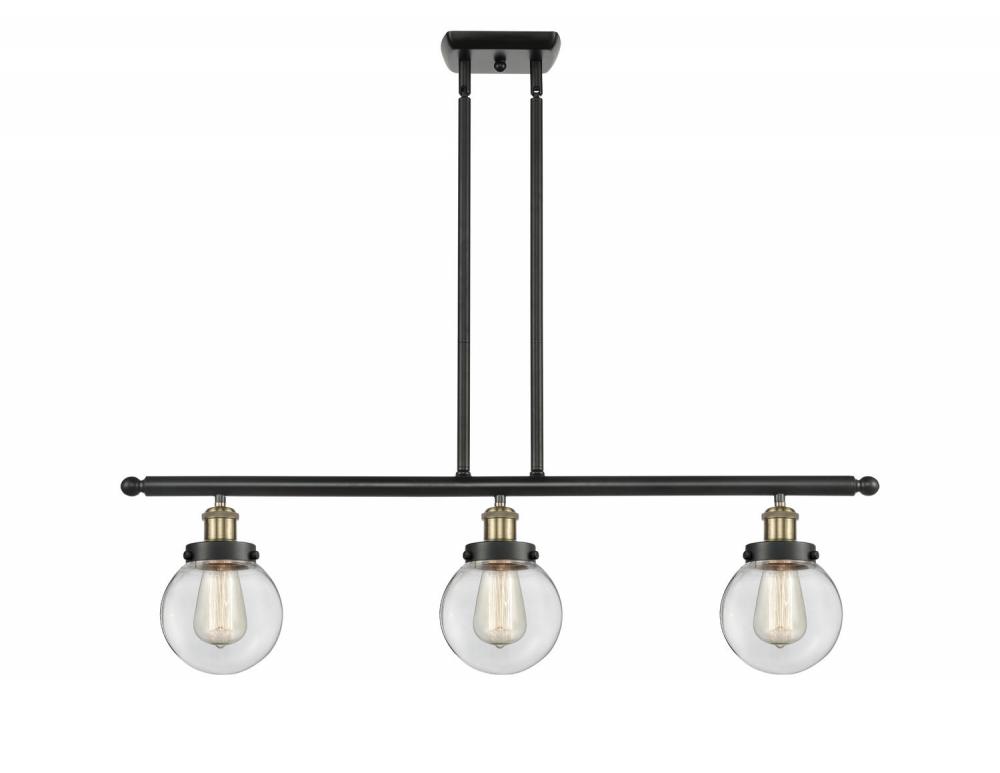 Beacon - 3 Light - 36 inch - Black Antique Brass - Stem Hung - Island Light