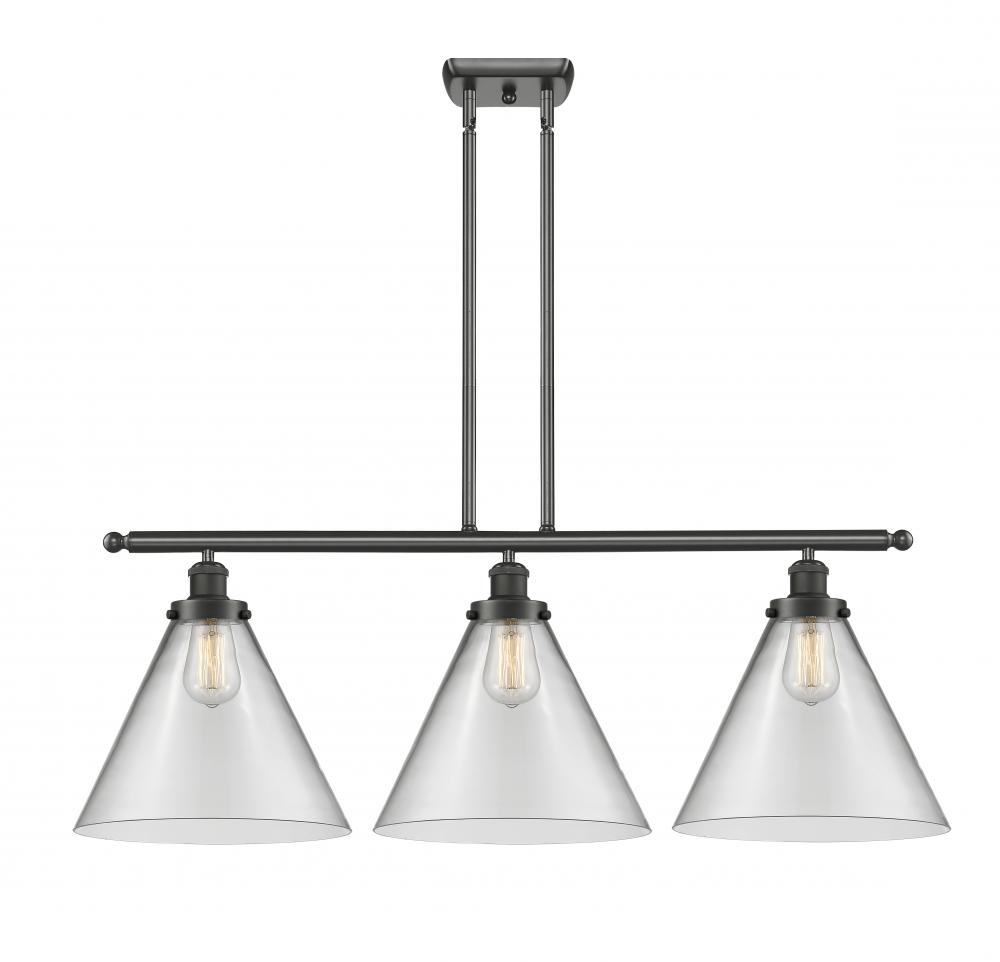 Cone - 3 Light - 36 inch - Oil Rubbed Bronze - Stem Hung - Island Light