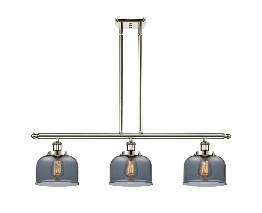 Bell - 3 Light - 36 inch - Polished Nickel - Stem Hung - Island Light