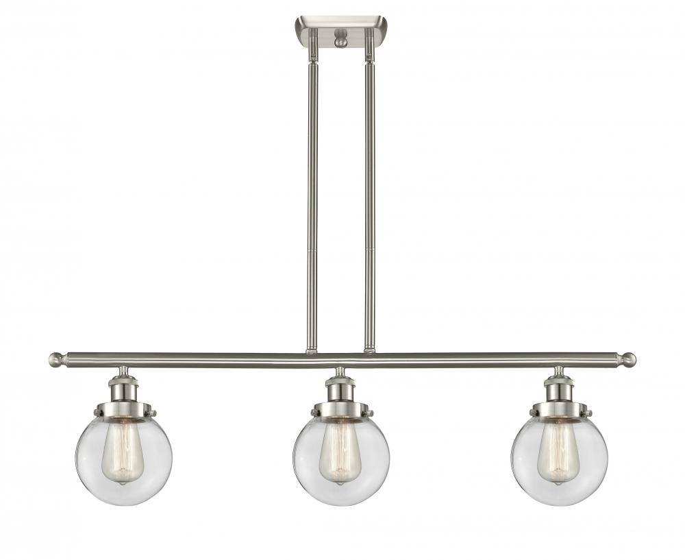 Beacon - 3 Light - 36 inch - Brushed Satin Nickel - Stem Hung - Island Light