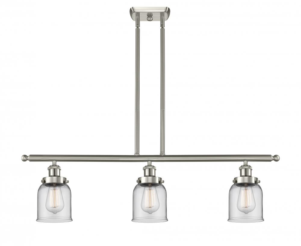 Bell - 3 Light - 36 inch - Brushed Satin Nickel - Stem Hung - Island Light