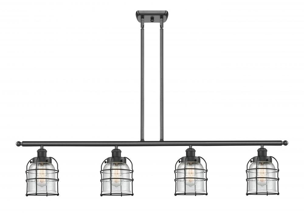 Bell Cage - 4 Light - 48 inch - Matte Black - Stem Hung - Island Light