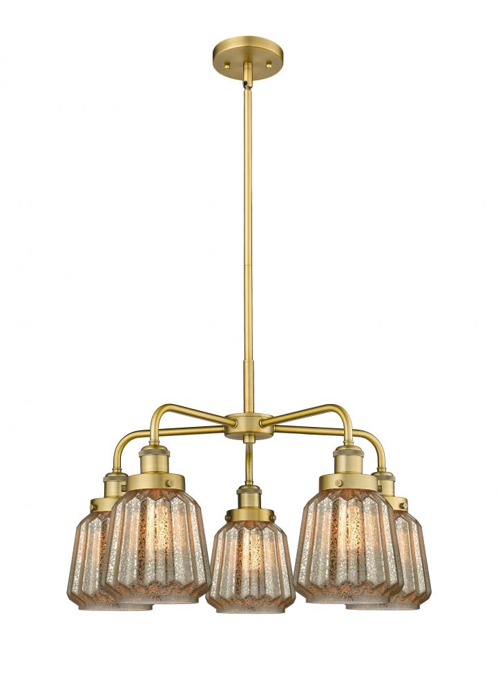 Chatham - 5 Light - 26 inch - Brushed Brass - Chandelier