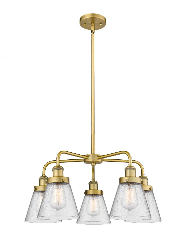 Cone - 5 Light - 25 inch - Brushed Brass - Chandelier