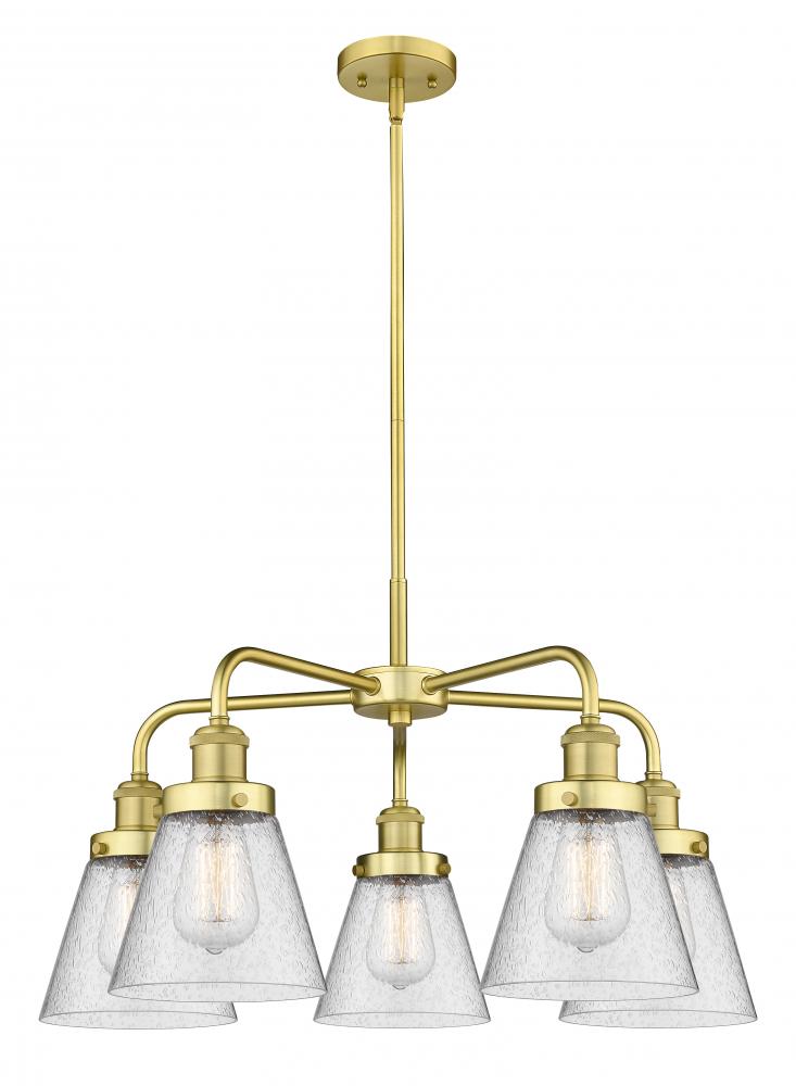 Cone - 5 Light - 25 inch - Satin Gold - Chandelier