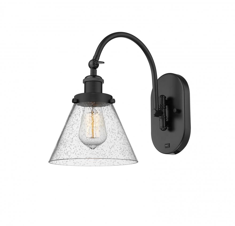 Cone - 1 Light - 8 inch - Matte Black - Sconce