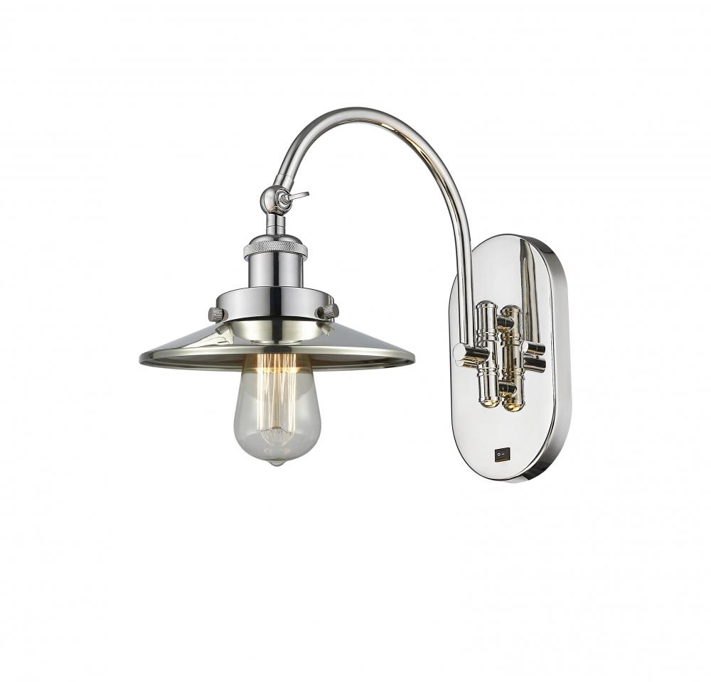 Railroad - 1 Light - 8 inch - Polished Nickel - Sconce