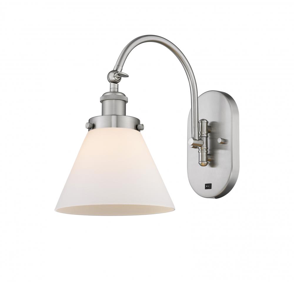 Cone - 1 Light - 8 inch - Brushed Satin Nickel - Sconce