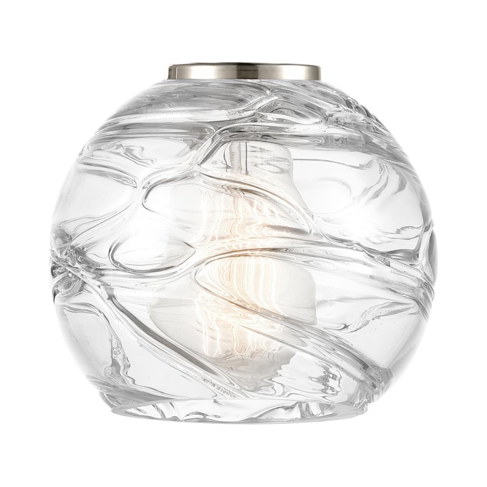 Deco Swirl 6&#34; Clear Glass