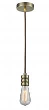 Innovations Lighting 100AB-10BR-5AB - Gatsby - 1 Light - 2 inch - Antique Brass - Cord hung - Mini Pendant