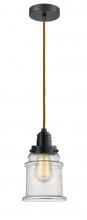 Innovations Lighting 100BK-10CR-2H-BK-G184 - Winchester - 1 Light - 8 inch - Matte Black - Cord hung - Mini Pendant