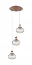 Innovations Lighting 113B-3P-AC-G555-6CL - Ithaca - 3 Light - 13 inch - Antique Copper - Cord hung - Multi Pendant