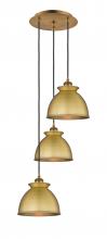 Innovations Lighting 113B-3P-BB-M14-BB - Adirondack - 3 Light - 15 inch - Brushed Brass - Cord hung - Multi Pendant