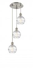 Innovations Lighting 113B-3P-SN-G1213-6 - Athens Deco Swirl - 3 Light - 12 inch - Brushed Satin Nickel - Cord hung - Multi Pendant