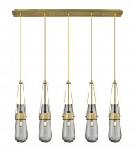 Innovations Lighting 125-452-1P-BB-G452-4SM - Milan - 5 Light - 36 inch - Brushed Brass - Linear Pendant