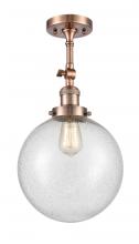 Innovations Lighting 201F-AC-G204-10 - Beacon - 1 Light - 10 inch - Antique Copper - Semi-Flush Mount