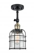 Innovations Lighting 201F-BAB-G54-CE - Bell Cage - 1 Light - 6 inch - Black Antique Brass - Semi-Flush Mount