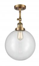 Innovations Lighting 201F-BB-G202-12 - Beacon - 1 Light - 12 inch - Brushed Brass - Semi-Flush Mount