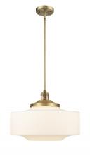 Innovations Lighting 201S-BB-G691-16 - Bridgeton - 1 Light - 12 inch - Brushed Brass - Stem Hung - Mini Pendant