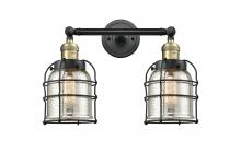 Innovations Lighting 208-BAB-G58-CE - Bell Cage - 2 Light - 16 inch - Black Antique Brass - Bath Vanity Light